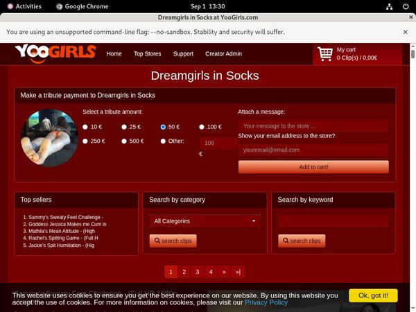 DreamgirlsInSocks With Prepaid Card
