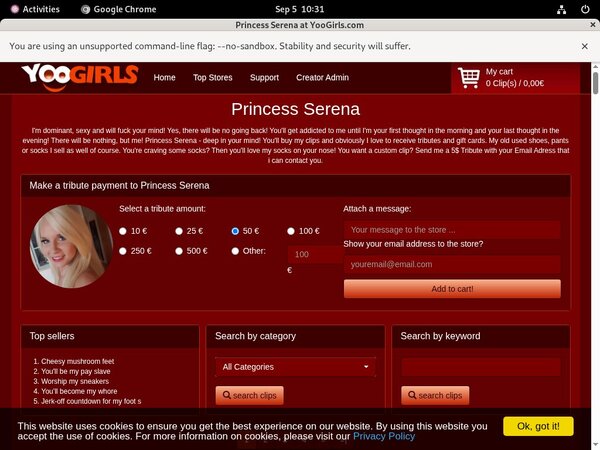 Free Login For PrincessSerena